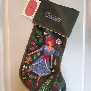 Rifle Paper Co. Nutcracker Embroidered Christmas Stocking Clara "Charlotte"